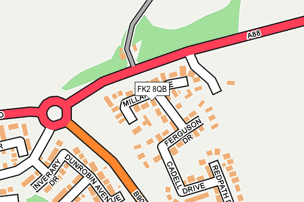 FK2 8QB map - OS OpenMap – Local (Ordnance Survey)