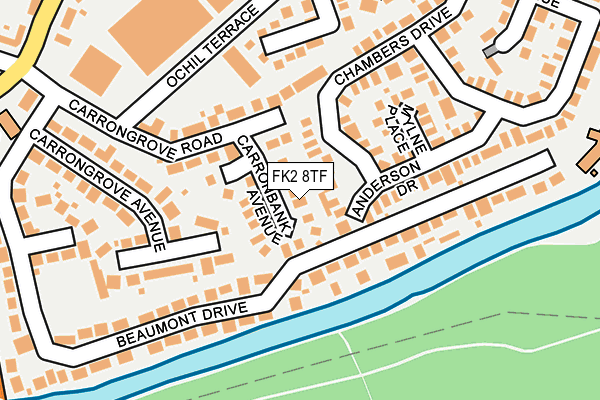 FK2 8TF map - OS OpenMap – Local (Ordnance Survey)