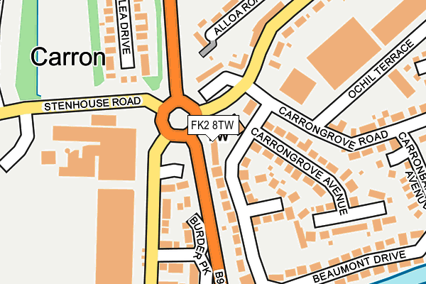 FK2 8TW map - OS OpenMap – Local (Ordnance Survey)