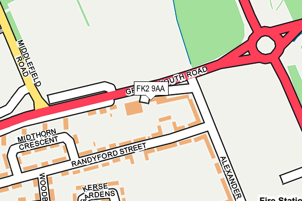 FK2 9AA map - OS OpenMap – Local (Ordnance Survey)
