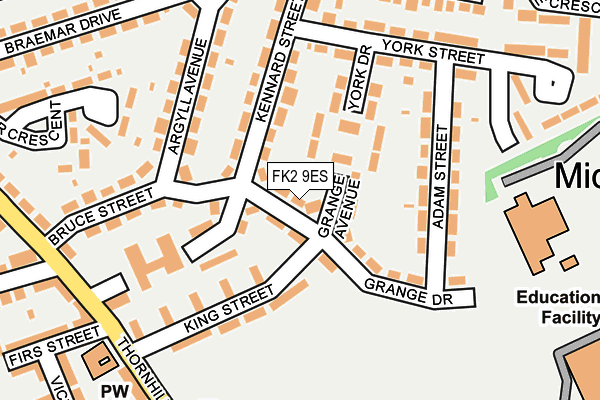 FK2 9ES map - OS OpenMap – Local (Ordnance Survey)