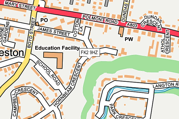 FK2 9HZ map - OS OpenMap – Local (Ordnance Survey)