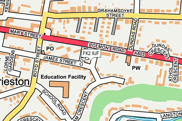 FK2 9JF map - OS OpenMap – Local (Ordnance Survey)