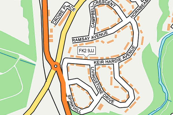 FK2 9JJ map - OS OpenMap – Local (Ordnance Survey)