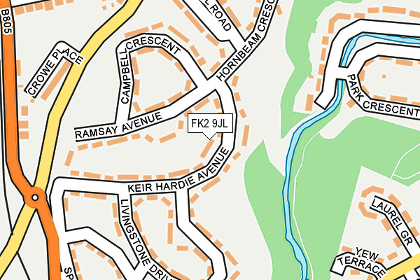 FK2 9JL map - OS OpenMap – Local (Ordnance Survey)