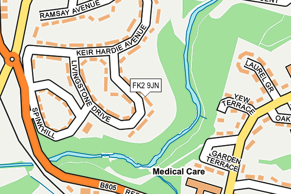 FK2 9JN map - OS OpenMap – Local (Ordnance Survey)