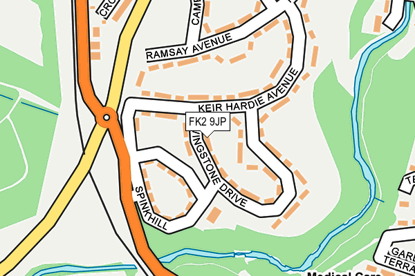 FK2 9JP map - OS OpenMap – Local (Ordnance Survey)