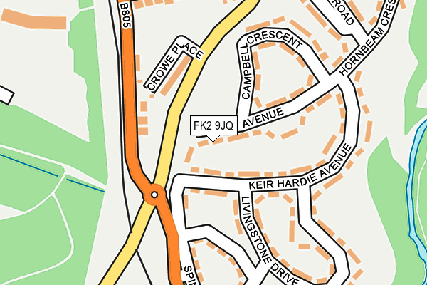FK2 9JQ map - OS OpenMap – Local (Ordnance Survey)