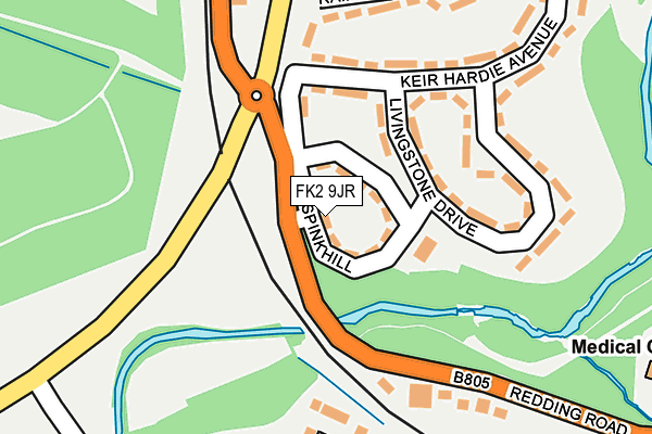 FK2 9JR map - OS OpenMap – Local (Ordnance Survey)