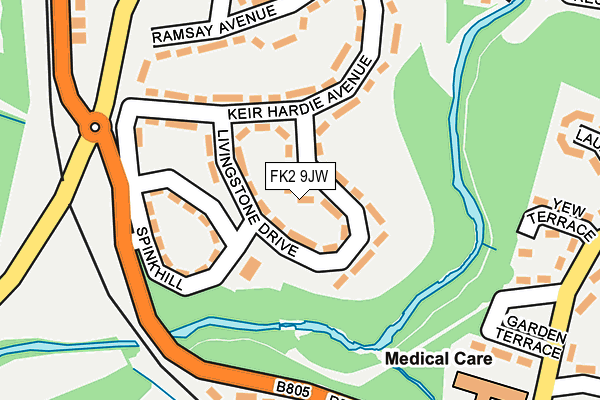FK2 9JW map - OS OpenMap – Local (Ordnance Survey)