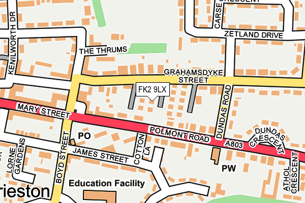 FK2 9LX map - OS OpenMap – Local (Ordnance Survey)