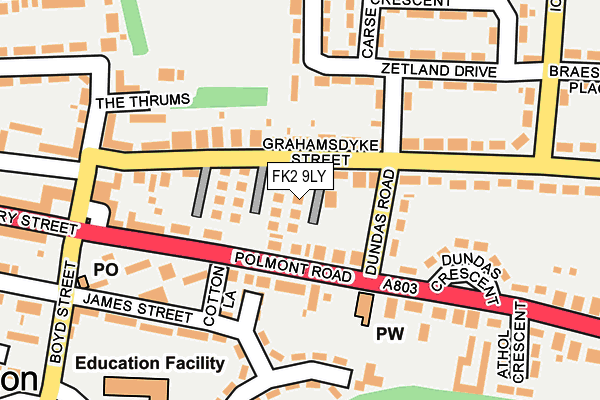 FK2 9LY map - OS OpenMap – Local (Ordnance Survey)