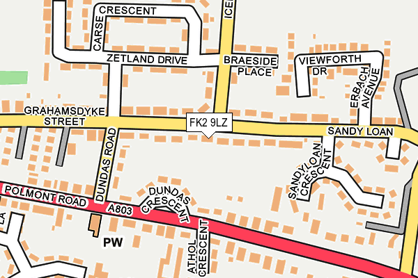 FK2 9LZ map - OS OpenMap – Local (Ordnance Survey)