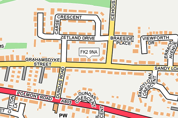 FK2 9NA map - OS OpenMap – Local (Ordnance Survey)