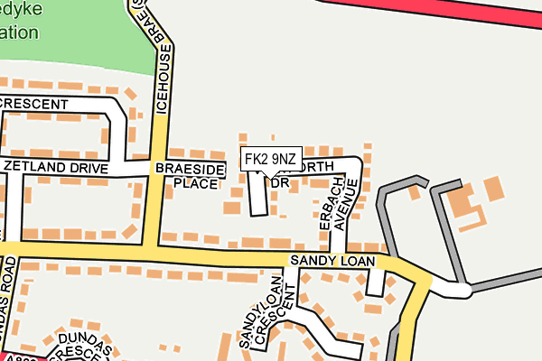 FK2 9NZ map - OS OpenMap – Local (Ordnance Survey)