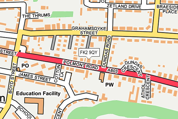FK2 9QY map - OS OpenMap – Local (Ordnance Survey)