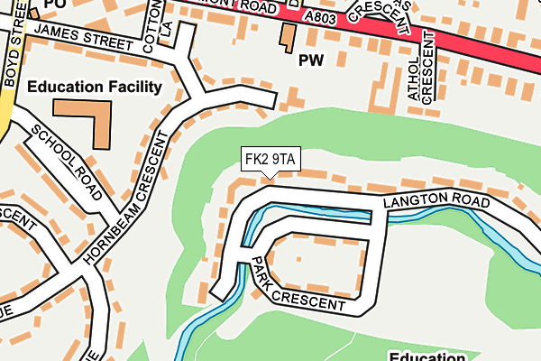 FK2 9TA map - OS OpenMap – Local (Ordnance Survey)