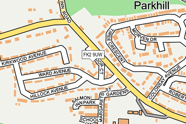 FK2 9UW map - OS OpenMap – Local (Ordnance Survey)