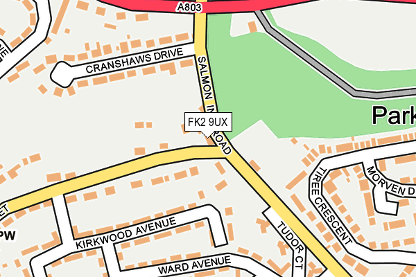 FK2 9UX map - OS OpenMap – Local (Ordnance Survey)