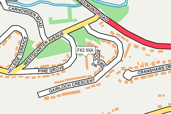 FK2 9XA map - OS OpenMap – Local (Ordnance Survey)