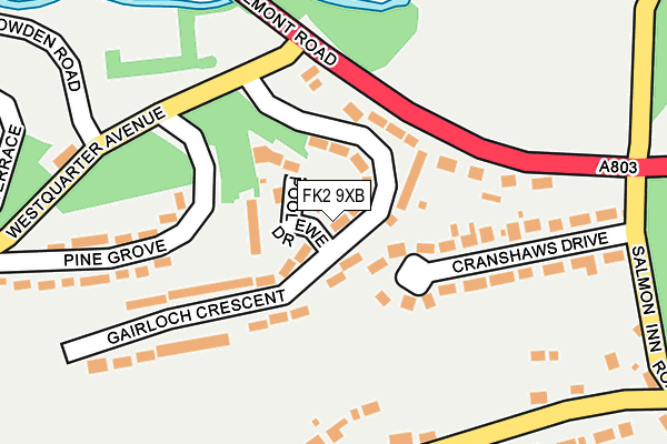 FK2 9XB map - OS OpenMap – Local (Ordnance Survey)