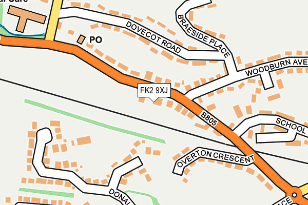 FK2 9XJ map - OS OpenMap – Local (Ordnance Survey)