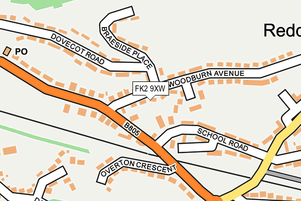 FK2 9XW map - OS OpenMap – Local (Ordnance Survey)