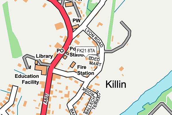 FK21 8TA map - OS OpenMap – Local (Ordnance Survey)