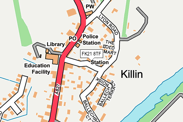 FK21 8TF map - OS OpenMap – Local (Ordnance Survey)
