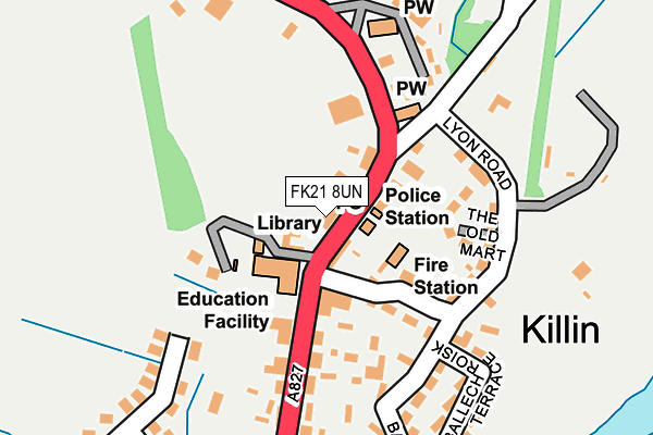 FK21 8UN map - OS OpenMap – Local (Ordnance Survey)