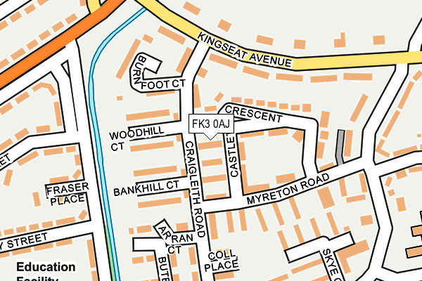 FK3 0AJ map - OS OpenMap – Local (Ordnance Survey)