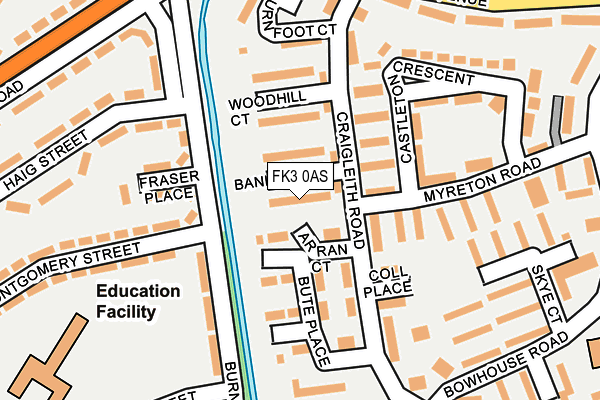 FK3 0AS map - OS OpenMap – Local (Ordnance Survey)