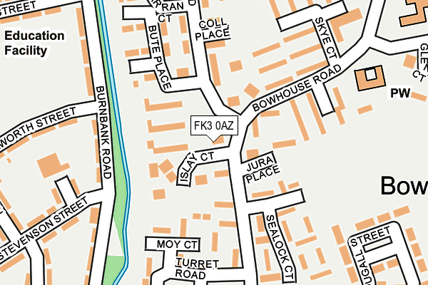 FK3 0AZ map - OS OpenMap – Local (Ordnance Survey)