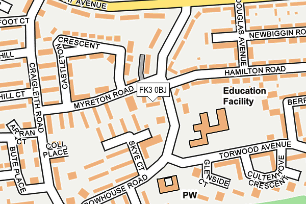 FK3 0BJ map - OS OpenMap – Local (Ordnance Survey)
