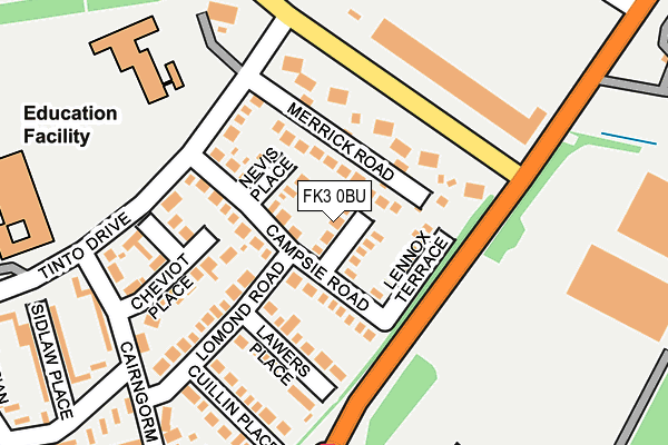 FK3 0BU map - OS OpenMap – Local (Ordnance Survey)
