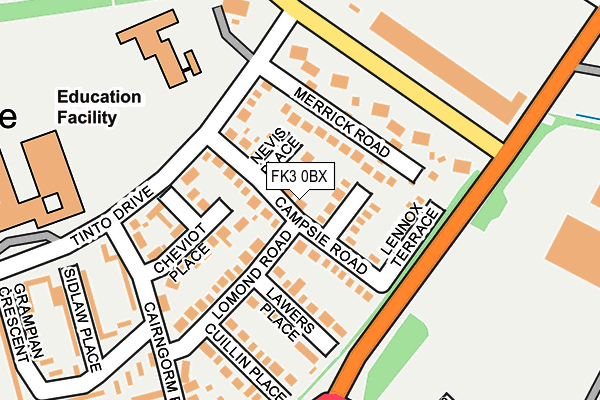 FK3 0BX map - OS OpenMap – Local (Ordnance Survey)