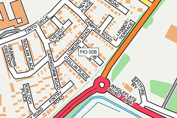 FK3 0DB map - OS OpenMap – Local (Ordnance Survey)