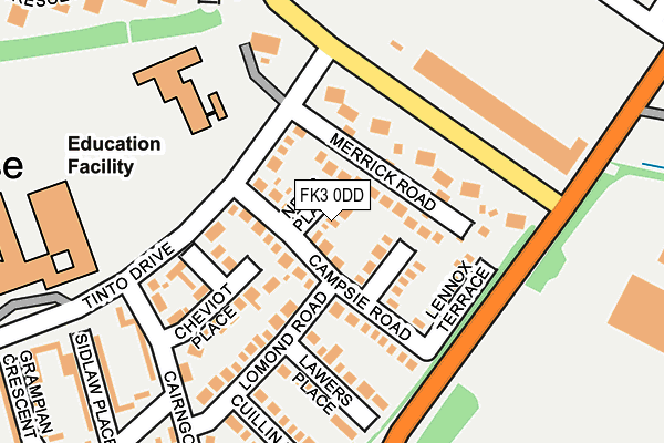 FK3 0DD map - OS OpenMap – Local (Ordnance Survey)