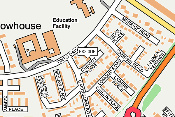 FK3 0DE map - OS OpenMap – Local (Ordnance Survey)