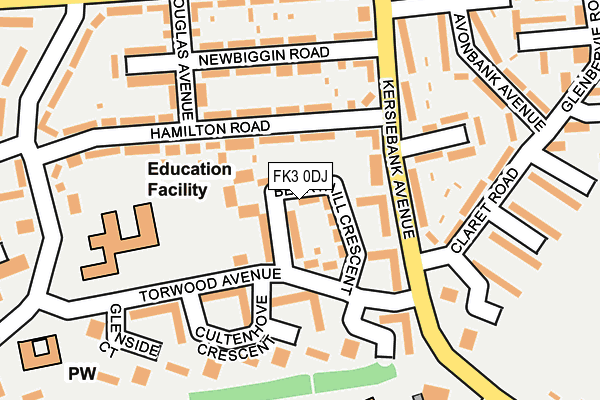 FK3 0DJ map - OS OpenMap – Local (Ordnance Survey)