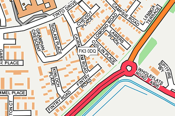 FK3 0DQ map - OS OpenMap – Local (Ordnance Survey)