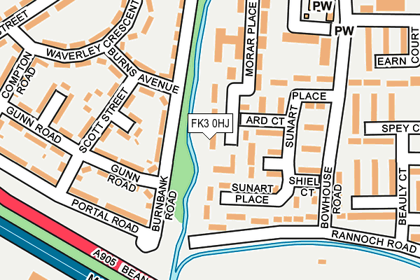 FK3 0HJ map - OS OpenMap – Local (Ordnance Survey)