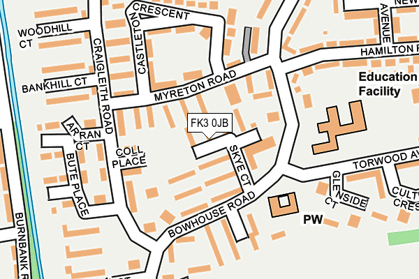 FK3 0JB map - OS OpenMap – Local (Ordnance Survey)