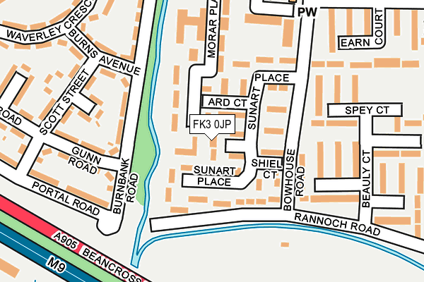 FK3 0JP map - OS OpenMap – Local (Ordnance Survey)
