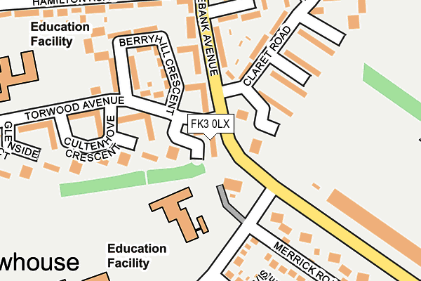 FK3 0LX map - OS OpenMap – Local (Ordnance Survey)