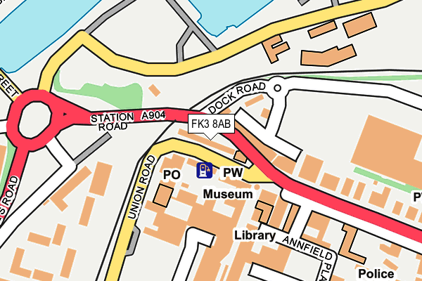 FK3 8AB map - OS OpenMap – Local (Ordnance Survey)