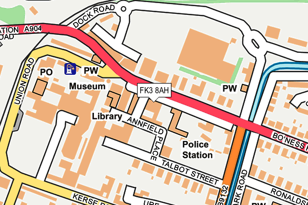 FK3 8AH map - OS OpenMap – Local (Ordnance Survey)