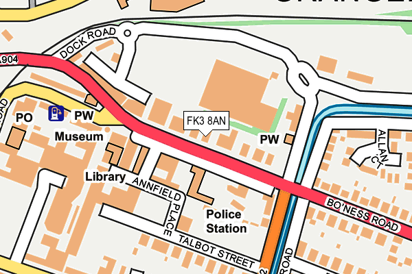 FK3 8AN map - OS OpenMap – Local (Ordnance Survey)