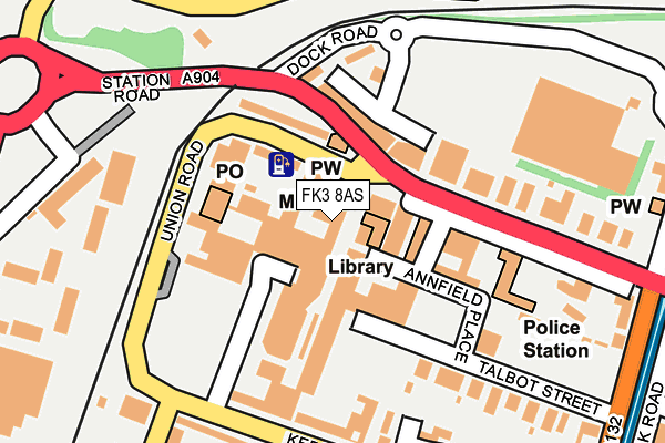 FK3 8AS map - OS OpenMap – Local (Ordnance Survey)