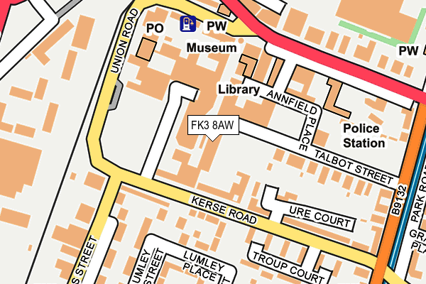 FK3 8AW map - OS OpenMap – Local (Ordnance Survey)